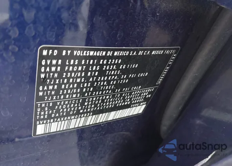 2022 Volkswagen Tiguan 2.0T Se из США, поврежденный, VIN 3VV3B7AX8NM026833